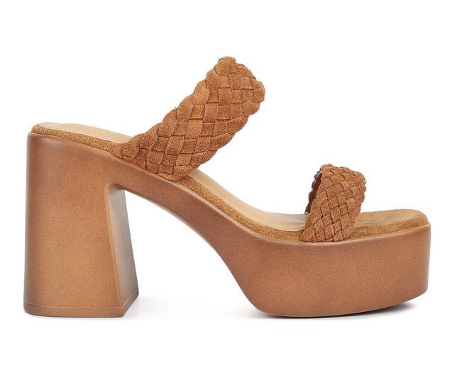 Women's Rag & Co Misaki Platform Dress Sandals in Tan color