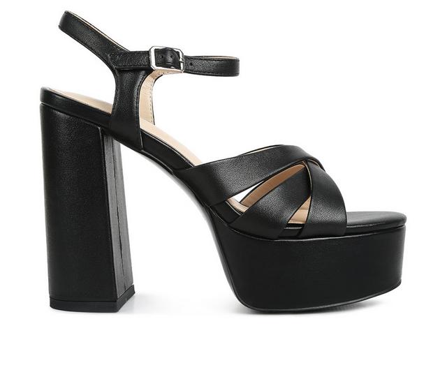 Women's Rag & Co Dev Platform Dress Sandals in Black color