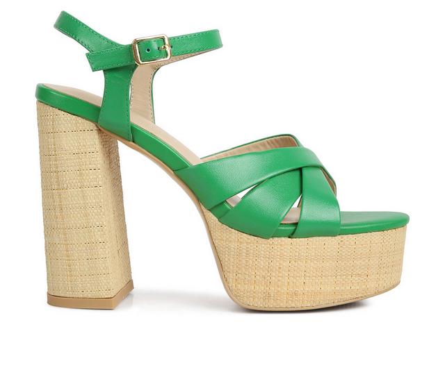 Women's Rag & Co Dev Platform Dress Sandals in Green color