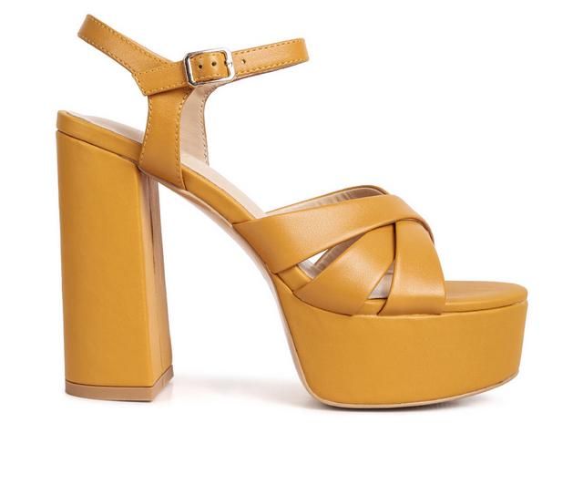 Women's Rag & Co Dev Platform Dress Sandals in Tan color