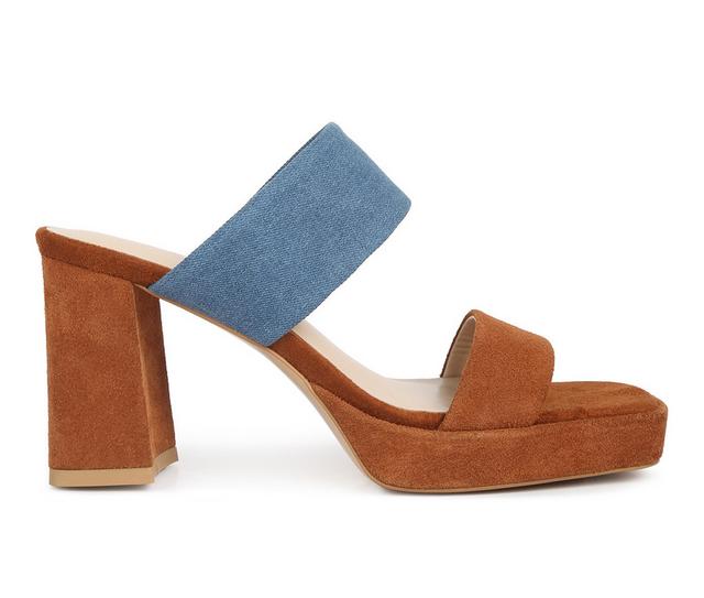 Women's Rag & Co Eddlia Dress Sandals in Tan Denim color