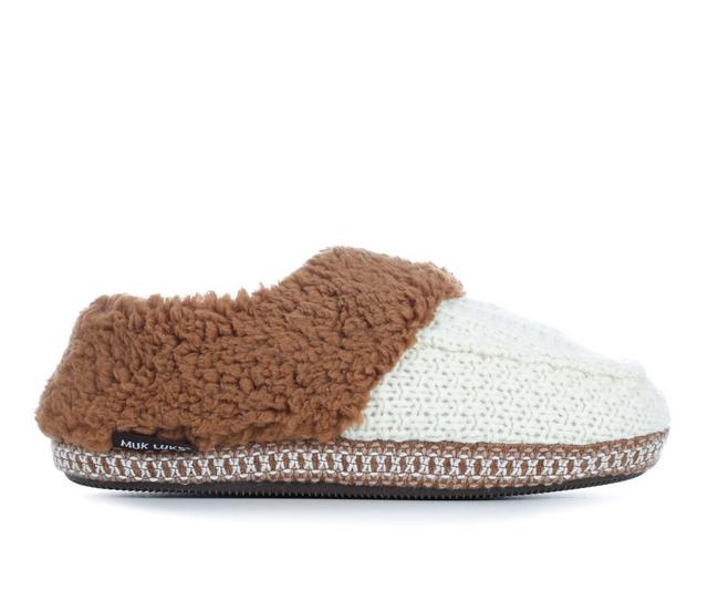 MUK LUKS Women's Moselle Slippers in Ivory color