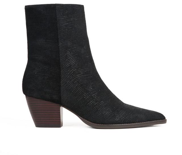 Women's SALVIA Yael Booties in BLACK LIZARD color