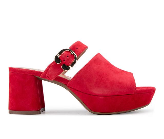 Women's Aerosoles Women's Cosmic Dress Sandals in Red Suede color
