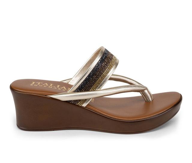 Women's Italian Shoemakers Jaylin Wedges in Natural Multi color