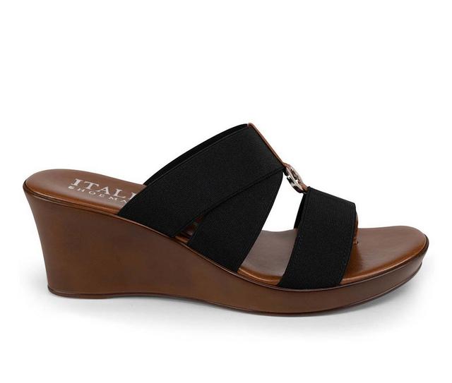 Women's Italian Shoemakers Celsi Wedges in Black color