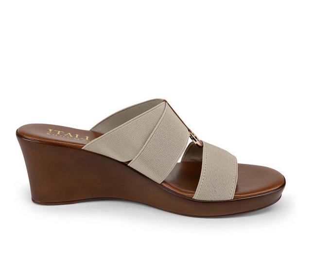 Women's Italian Shoemakers Celsi Wedges in Taupe color