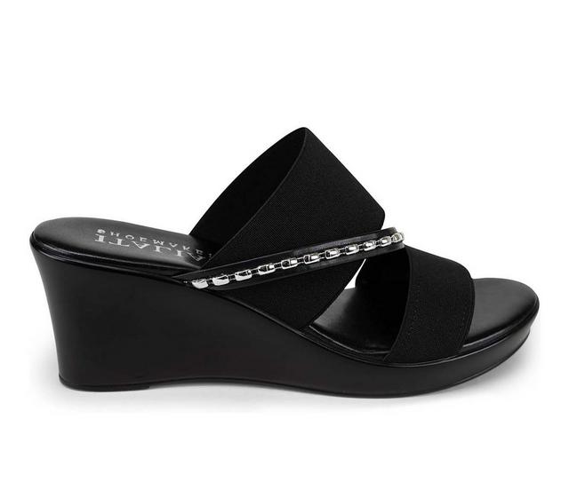 Women's Italian Shoemakers Pert Wedges in Black color