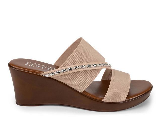 Women's Italian Shoemakers Pert Wedges in Nude color