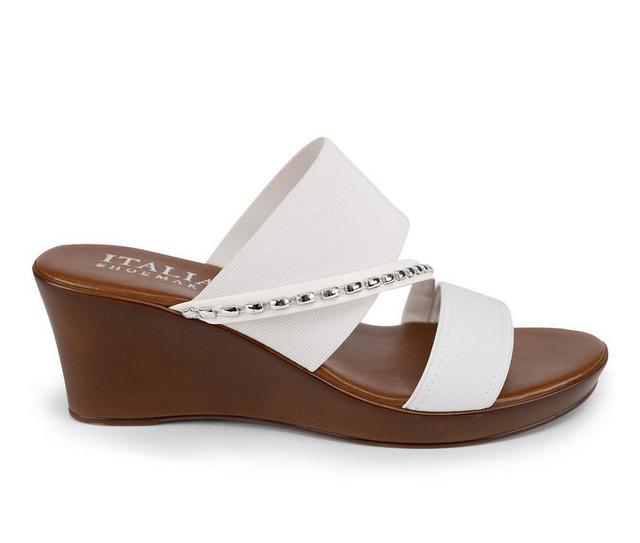 Women's Italian Shoemakers Pert Wedges in White color