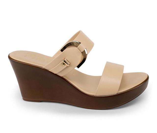 Women's Italian Shoemakers Quincie Wedges in Beige color