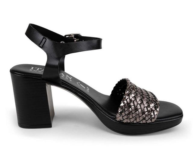 Women's Italian Shoemakers Fritta Dress Sandals in Black Metallic color