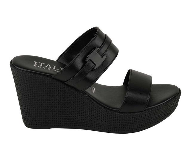 Women's Italian Shoemakers Selyse Wedges in Black color