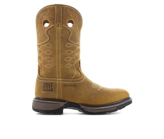 Men's Frye Supply Waterproof Western Safety-Crafted Boot Work Boots in Tan color