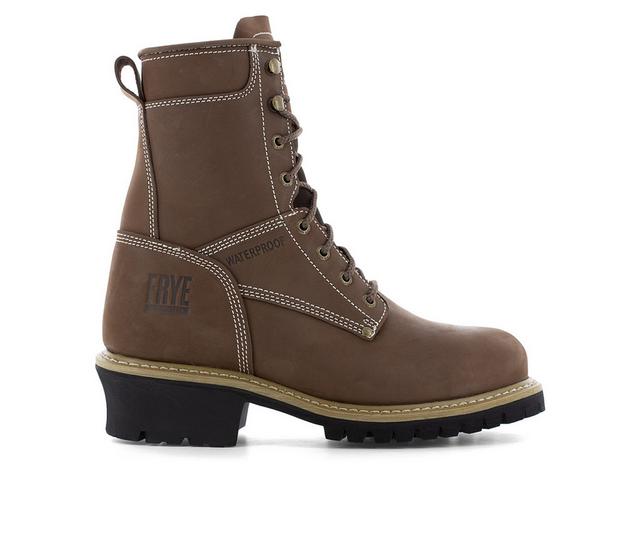 Men's Frye Supply Logger Safety-Crafted Boot Work Boots in Dark Brown color