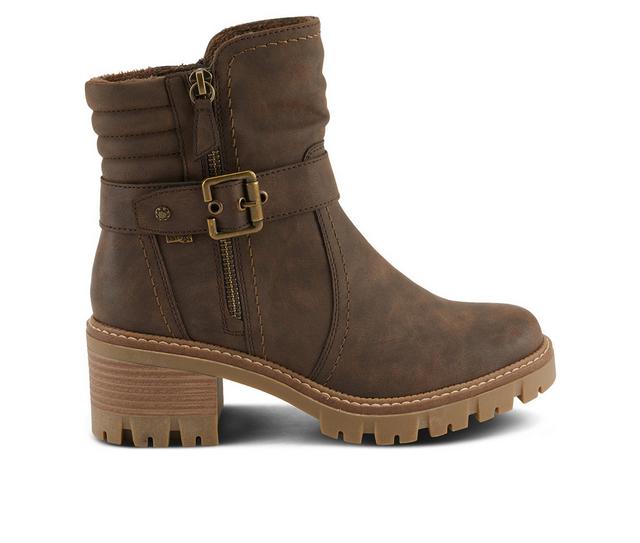 Women's SPRING STEP Smokies Booties in Dark Brown color