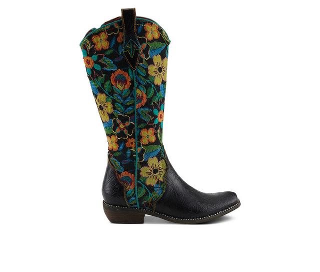Women's L'Artiste Rodeo Queen Knee High Boots in Black Multi color