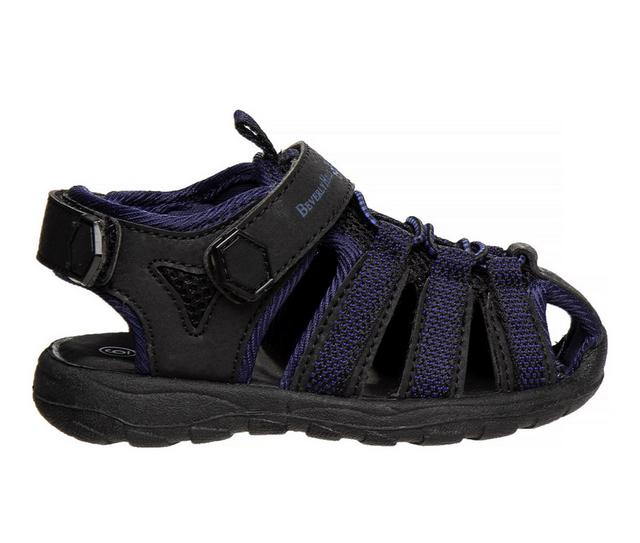 Boys' Beverly Hills Polo Club Toddler Sawyer Stride Sandals in Black/Navy color