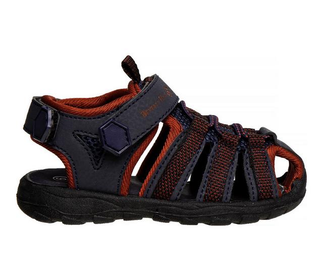 Boys' Beverly Hills Polo Club Toddler Sawyer Stride Sandals in Navy/Red color