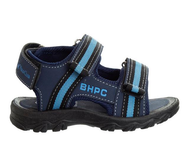 Boys' Beverly Hills Polo Club Joyful Jogs 11-4 Sandals in Navy/Blue color