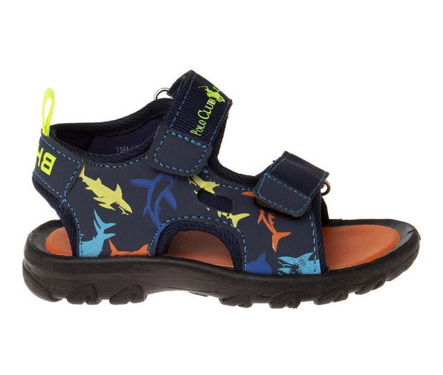 Boys' Beverly Hills Polo Club Toddler Maverick Max Sandals in Navy color