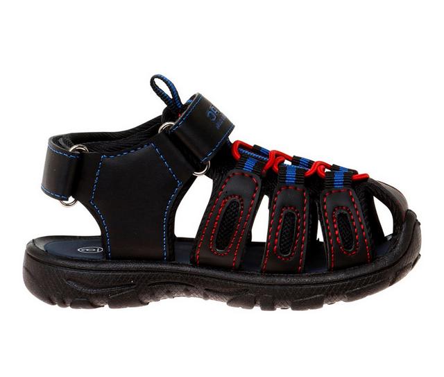 Boys' Beverly Hills Polo Club Little Kid & Big Kid Epic Ethan Sandals in Black/Red color