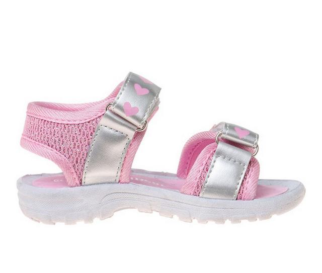 Girls' Rugged Bear Infant Motion Magic 5-10 Sandals in Pink/Silver color