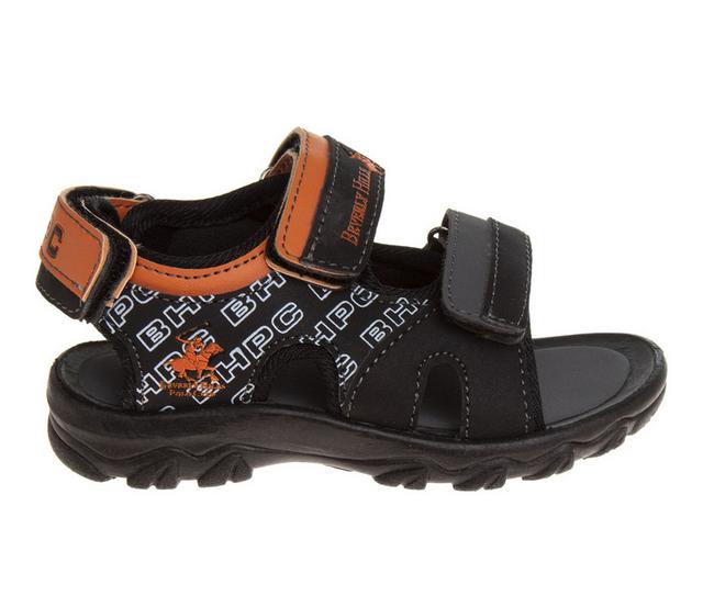 Boys' Beverly Hills Polo Club Toddler Rugged Raiders Sandals in Black/Orange color