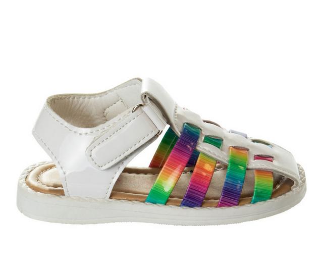 Girls' Laura Ashley Toddler Rainbow Radiance Sandals in White/Multi color