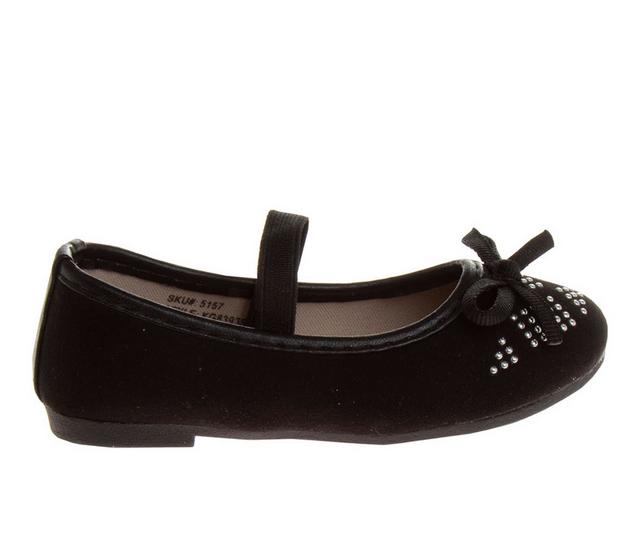 Girls' Kensie Girl Toddler Shiny Sharon Flats in Black color