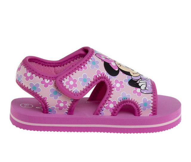 Girls' Disney Toddler Minnie Qrky Qust Sandals in Fuchsia color