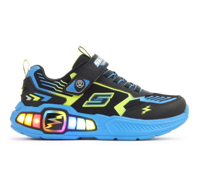 Boys' Skechers Little Kid & Big Kid Light Storm 3.0 Light-Up Shoes in Black/Blue/Lime color
