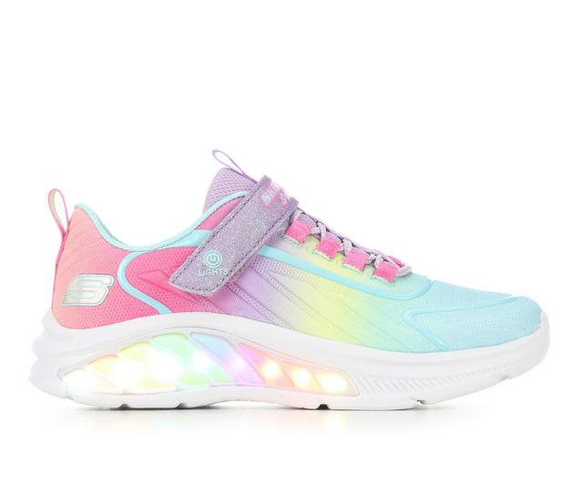 Girls' Skechers Rainbow Cruisers Light-Up Shoes in Lavender/Multi color