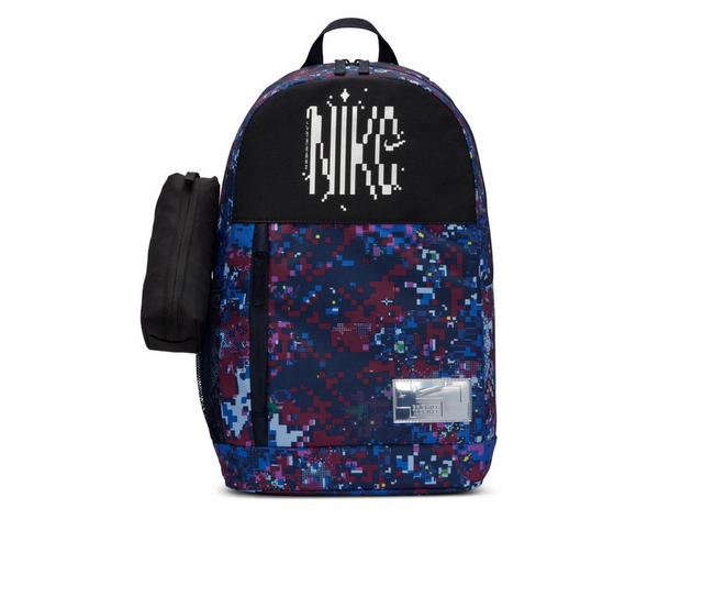 Nike Kids Elemental Printed Backpack in BlkBlkSil color