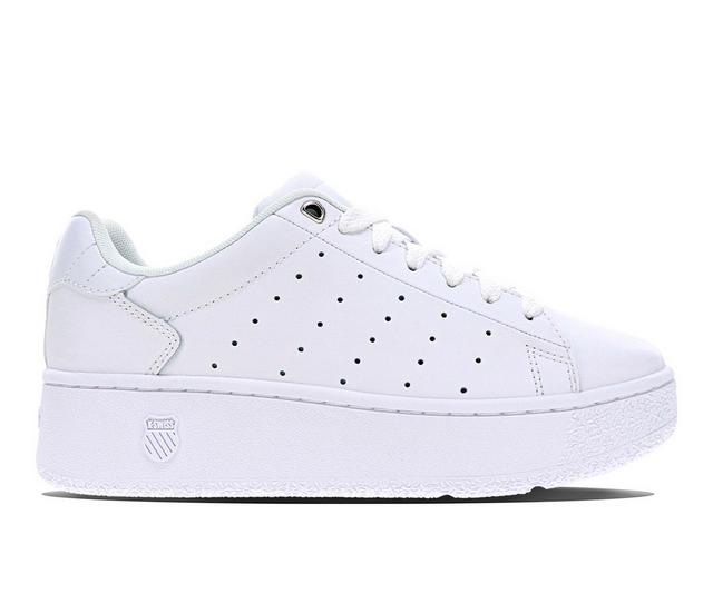 Women's K-Swiss Classic PF Platform Sneakers in White/White color