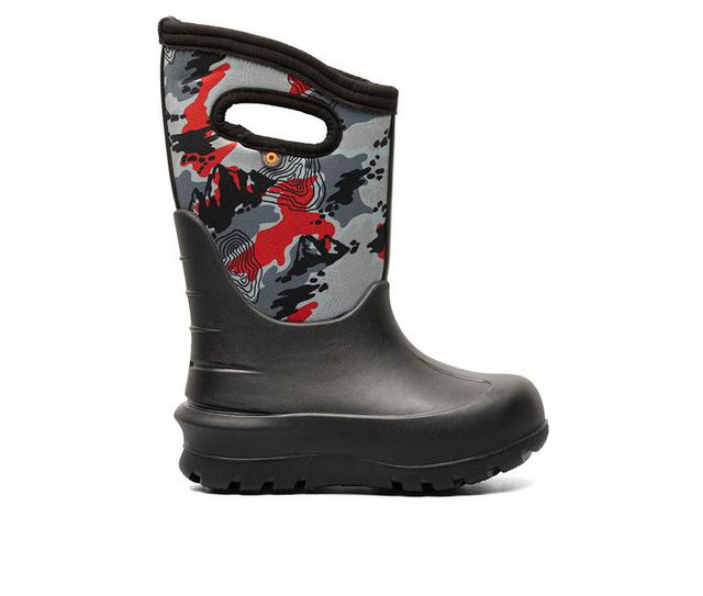 Boys' Bogs Footwear Toddler & Little Kid Neo Classic Topo Camo Winter Boots in Black Multi color