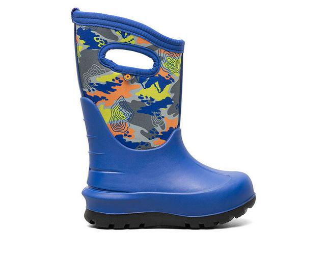 Boys' Bogs Footwear Little & Big Kid Classic Topo Camo Winter Boots in Blue Multi color
