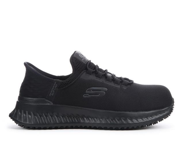 Men's Skechers Work Tilido Ombray Slip Resistant Shoes in BLACK color