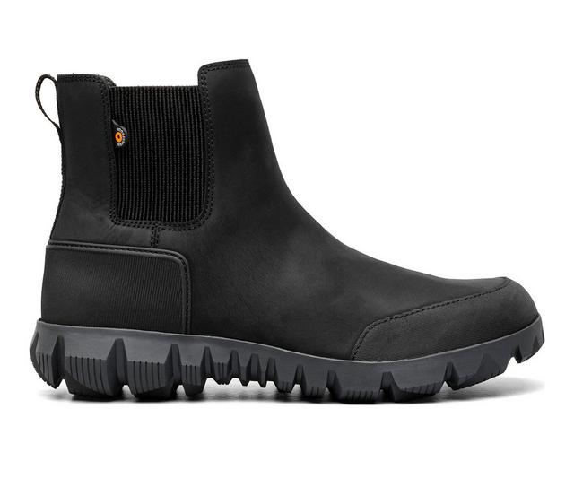 Men's Bogs Footwear Arcata Urban Leather Chelsea Winter Boots in Black color