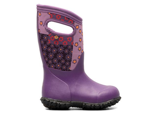 Girls' Bogs Footwear Toddler & Little Kid York Patchwork Floral Rain Boots in Purple Multi color