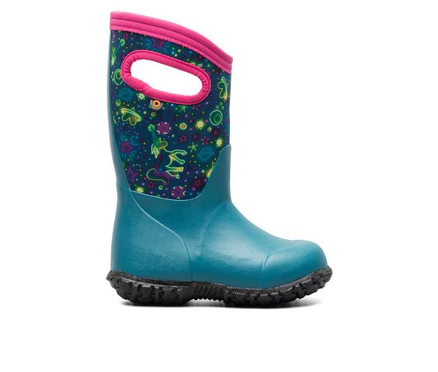 Girls' Bogs Footwear Toddler & Little Kid York Neon Unicorn Rain Boots in Indigo Multi color
