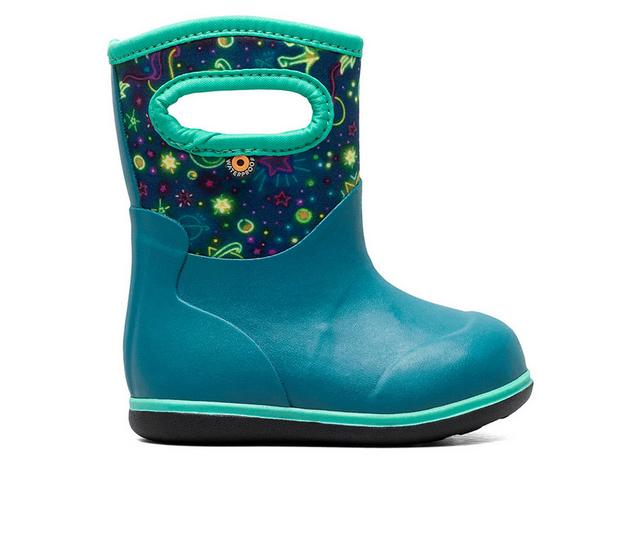 Girls' Bogs Footwear Toddler Classic Neon Unicorn Rain Boots in Indigo Multi color