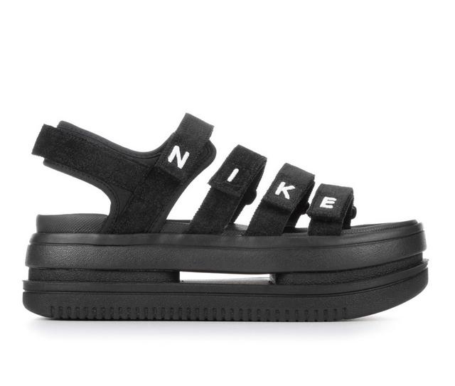 Women's Nike Womens Icon Classic Sport Slides in Black/White color