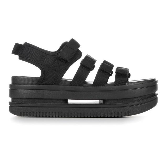 Women's Nike Icon Classic Sport Slides in Black/Black 004 color