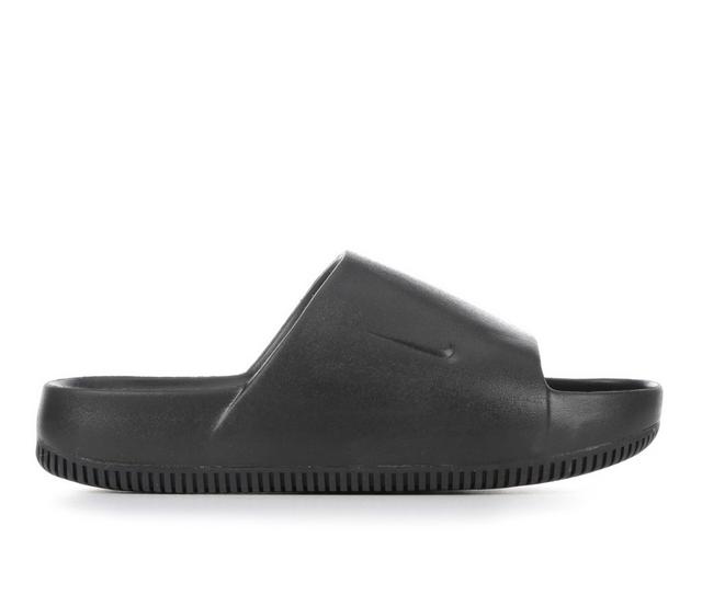 Women's Nike Calm Slide Sport Slides in Black/Black color