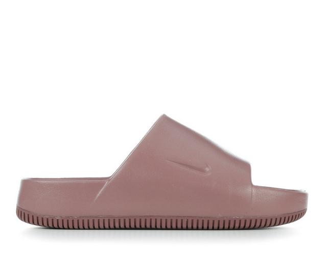 Women's Nike Women's Calm Slide Sport Slides in Smokey Mauve color