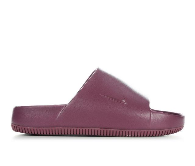 Women's Nike Calm Slide Sport Slides in Bordeaux color