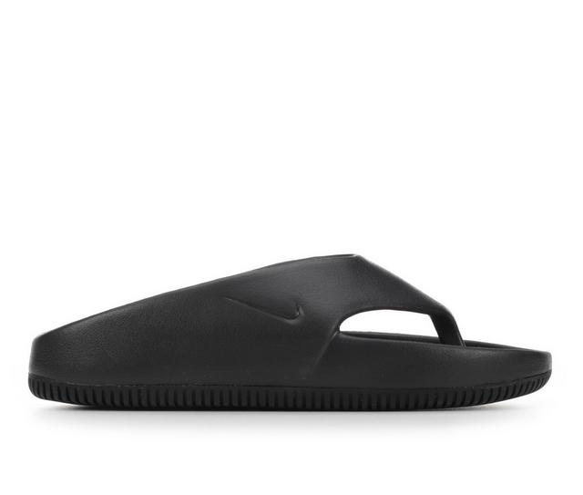 Women's Nike Calm Flip Sport Slides in Black/Black color