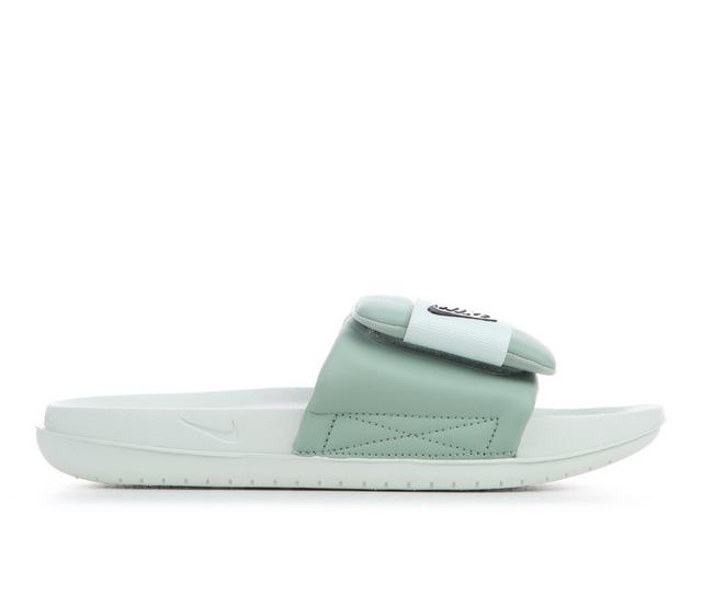 Women's Nike Offcourt Adjust Sport Slides in Barely Green color