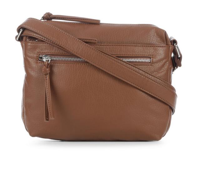 Bueno Of California Grainy Washed Zipper Handbag in Lt Brown color
